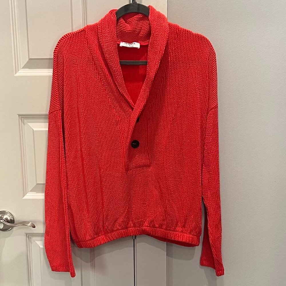 Zenana Red Raised Ribbed Top